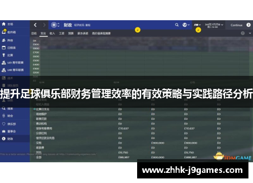 提升足球俱乐部财务管理效率的有效策略与实践路径分析 提升足球俱乐部财务管理效率的有效策略与实践路径分析